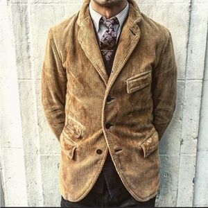 Springfield originals Men's Camel Cotton Corduroy Cord size EU XXL Jacket/ coat